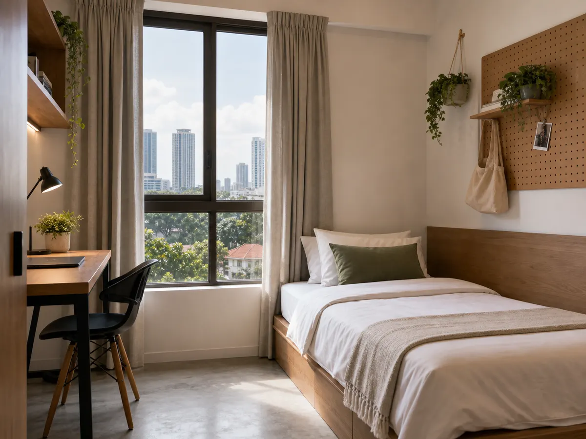 A comfortable, prepared bedroom